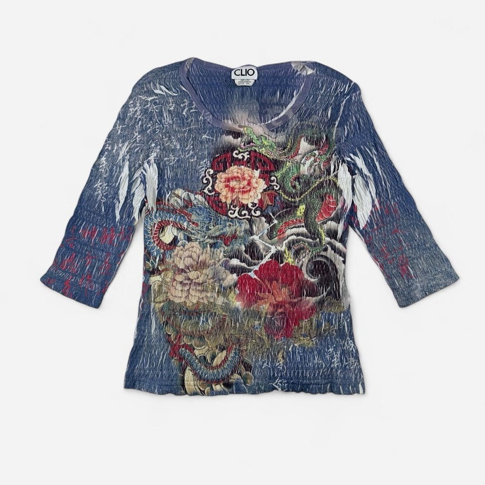 Mesh dragon tee by Clio – Made in USA